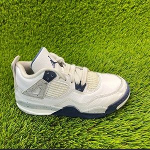 Nike Air Jordan 4 Retro Boys Size 13C White Athletic Shoes Sneakers BQ7669-140